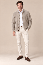 Men’s 100% Cashmere Single-Breasted Half-Turtleneck Cardigan