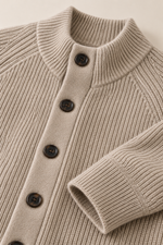 Men’s 100% Cashmere Single-Breasted Half-Turtleneck Cardigan