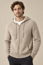 Men’s 100% Merino Wool Full-Zip Knitted Hoodie