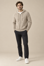 Men’s 100% Merino Wool Full-Zip Knitted Hoodie