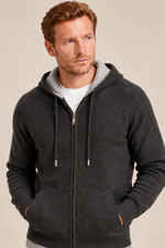 Men’s 100% Merino Wool Full-Zip Knitted Hoodie
