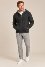 Men’s 100% Merino Wool Full-Zip Knitted Hoodie