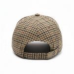 Men’s Houndstooth Check Baseball Cap with Curved Brim