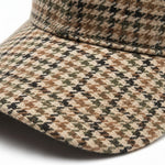 Men’s Houndstooth Check Baseball Cap with Curved Brim
