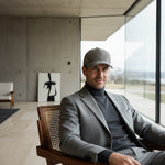 Men’s Houndstooth Check Baseball Cap with Curved Brim