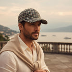 Men’s Houndstooth Check Baseball Cap with Curved Brim