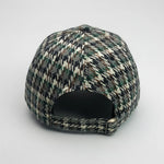 Men’s Houndstooth Check Baseball Cap with Curved Brim