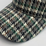 Men’s Houndstooth Check Baseball Cap with Curved Brim