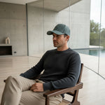Men’s Houndstooth Check Baseball Cap with Curved Brim