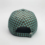 Men’s Houndstooth Check Baseball Cap with Curved Brim