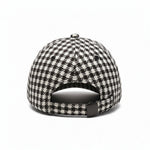 Men’s Houndstooth Check Baseball Cap with Curved Brim