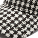 Men’s Houndstooth Check Baseball Cap with Curved Brim