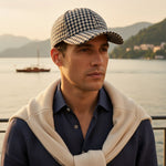 Men’s Houndstooth Check Baseball Cap with Curved Brim