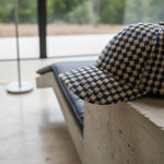 Men’s Houndstooth Check Baseball Cap with Curved Brim