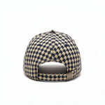 Men’s Houndstooth Check Baseball Cap with Curved Brim