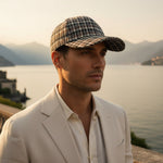 Men’s Houndstooth Check Baseball Cap with Curved Brim
