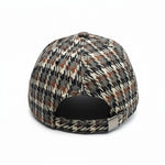Men’s Houndstooth Check Baseball Cap with Curved Brim