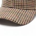Men’s Houndstooth Check Baseball Cap with Curved Brim