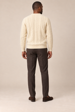 Men’s 100% Pure Cashmere Cable-Knit Crew-Neck Jumper