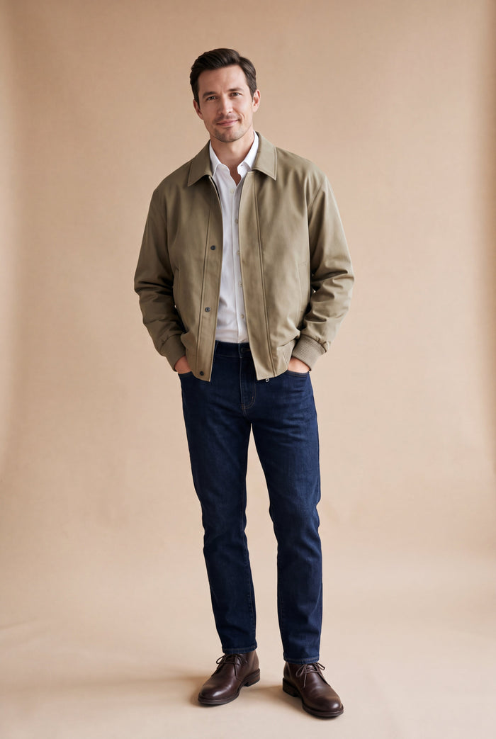 Men's Lightweight Collared Jacket in Relaxed Fit