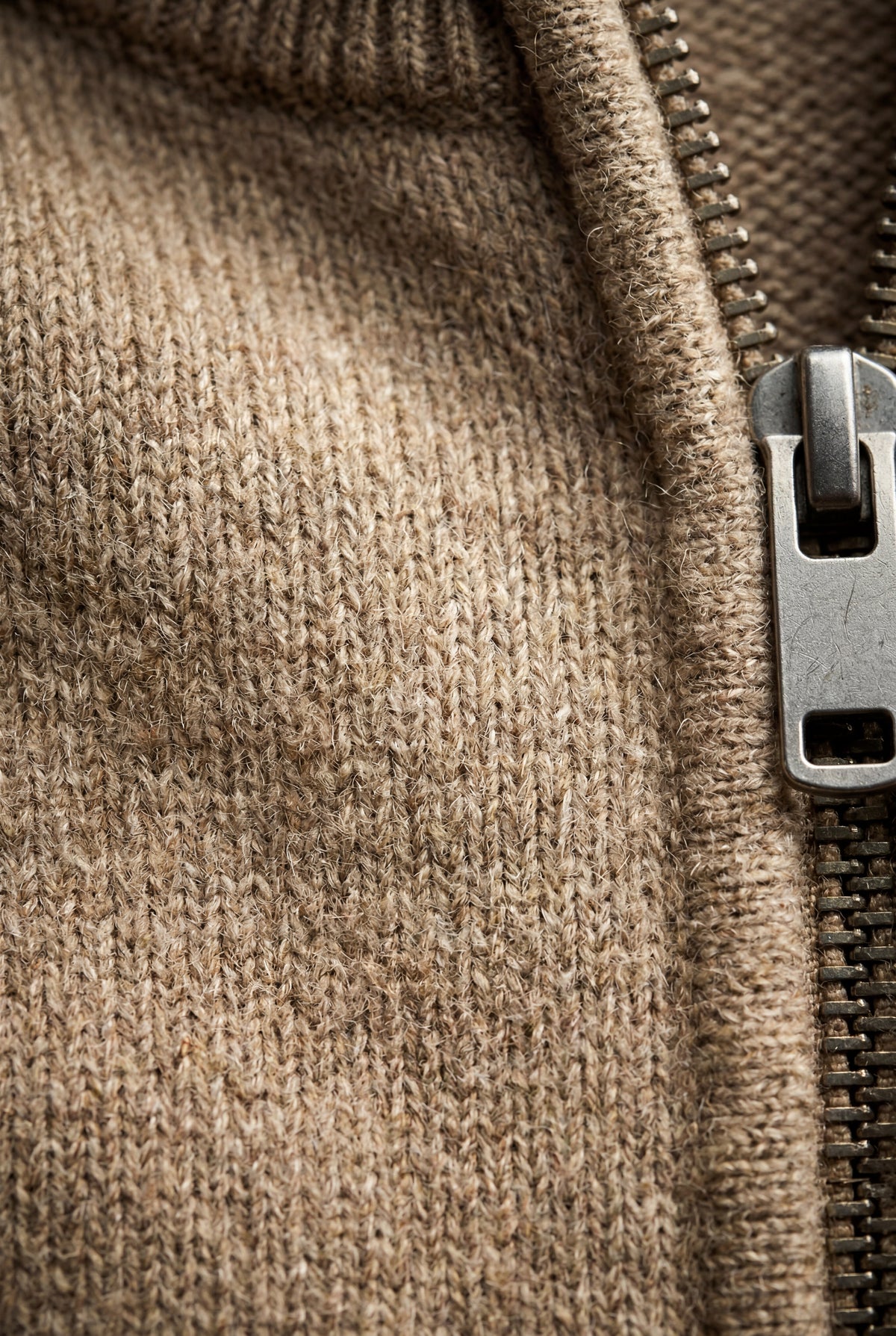 Men's Textured Knit Zip Up Cardigan