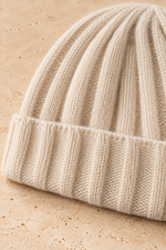 Men’s 100% Cashmere Ribbed Knitted Beanie Hat
