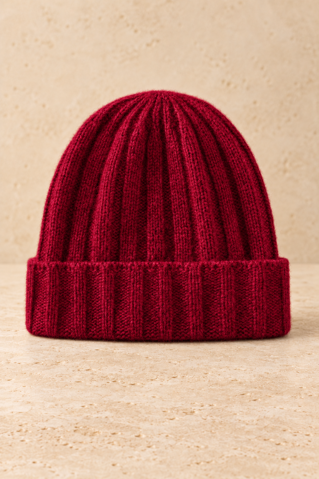 Men’s 100% Cashmere Ribbed Knitted Beanie Hat