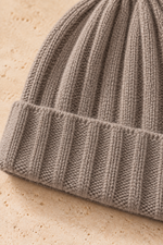 Men’s 100% Cashmere Ribbed Knitted Beanie Hat