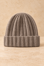 Men’s 100% Cashmere Ribbed Knitted Beanie Hat