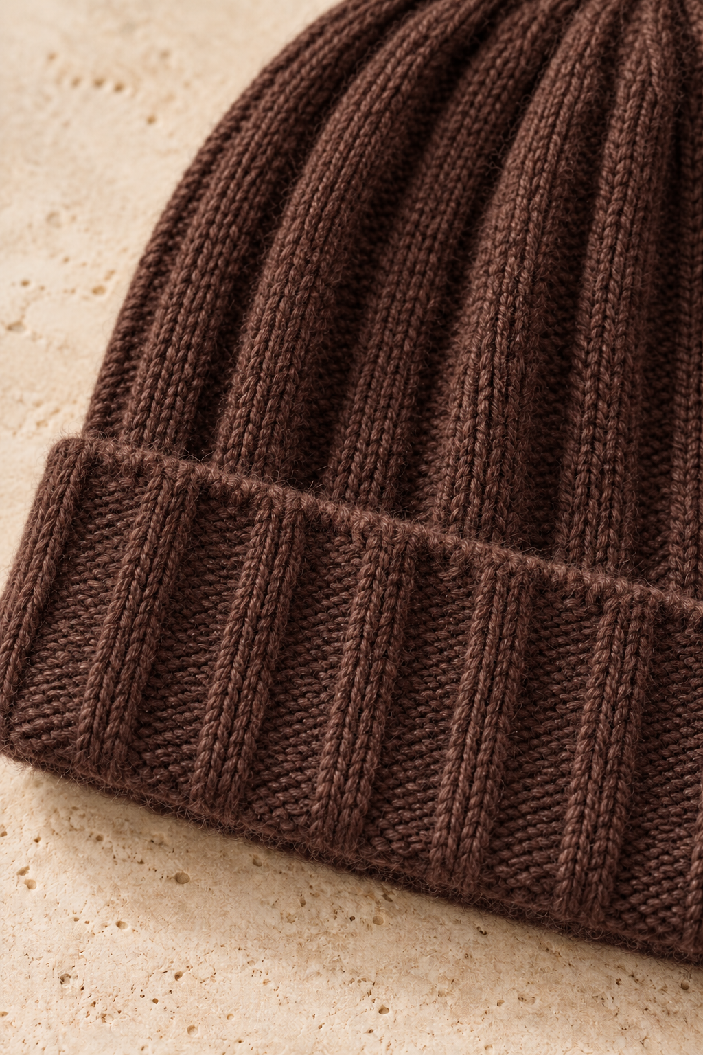 Men’s 100% Cashmere Ribbed Knitted Beanie Hat