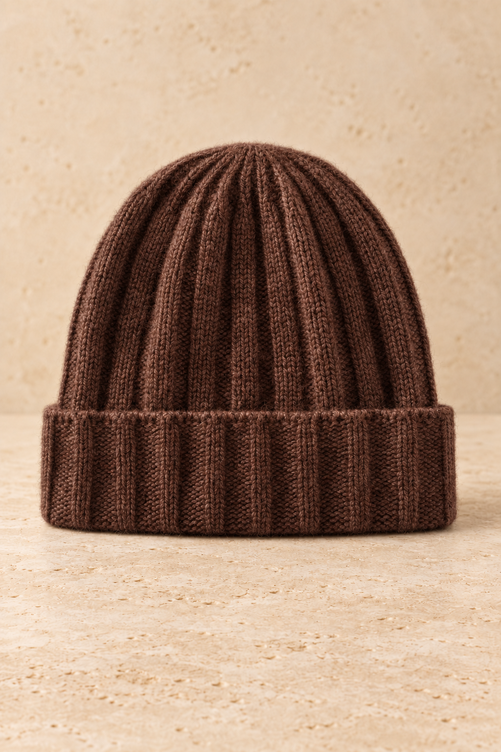 Men’s 100% Cashmere Ribbed Knitted Beanie Hat