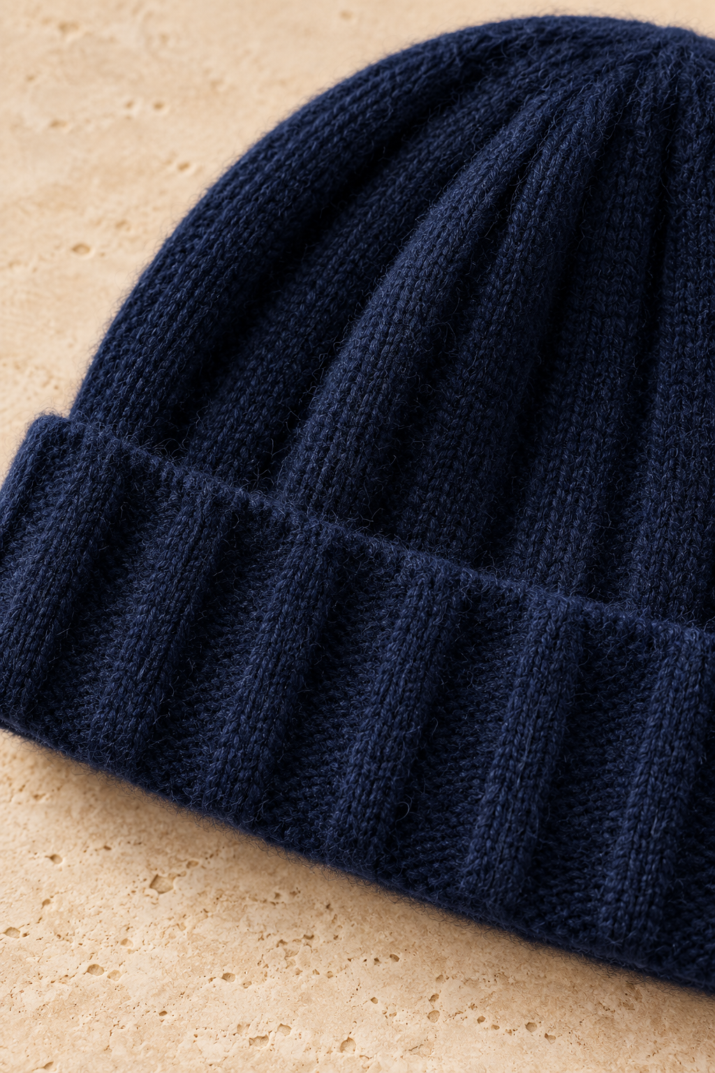 Men’s 100% Cashmere Ribbed Knitted Beanie Hat