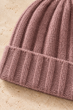 Men’s 100% Cashmere Ribbed Knitted Beanie Hat