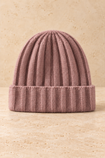 Men’s 100% Cashmere Ribbed Knitted Beanie Hat