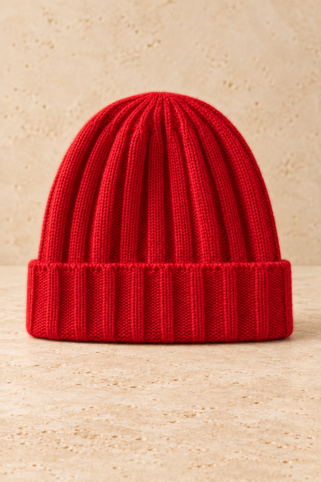 Men’s 100% Cashmere Ribbed Knitted Beanie Hat
