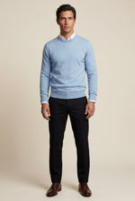 Men's Fine Knit Crew Neck Jumper in Regular Fit