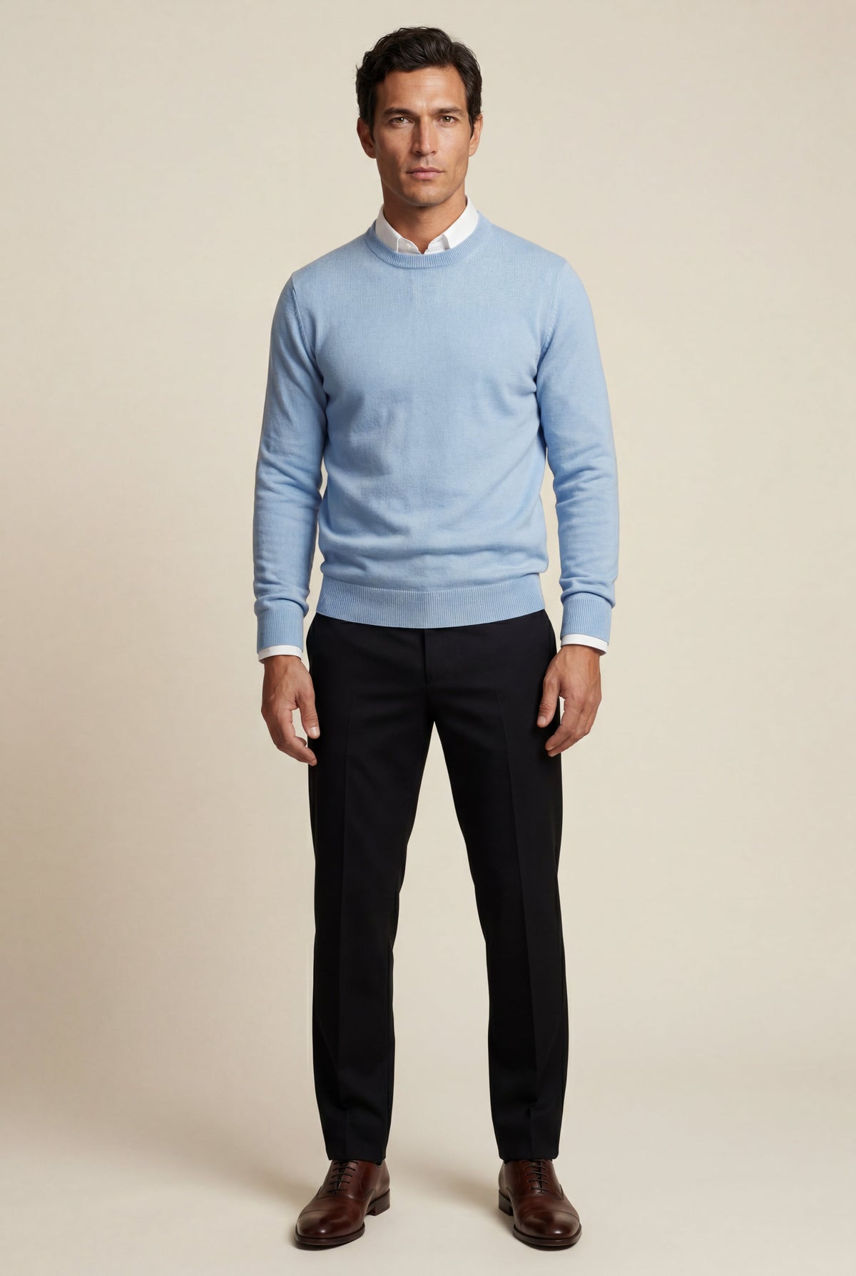 Men's Fine Knit Crew Neck Jumper in Regular Fit