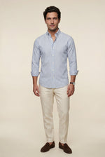 Men's Long Sleeve Striped Shirt in Tailored Fit