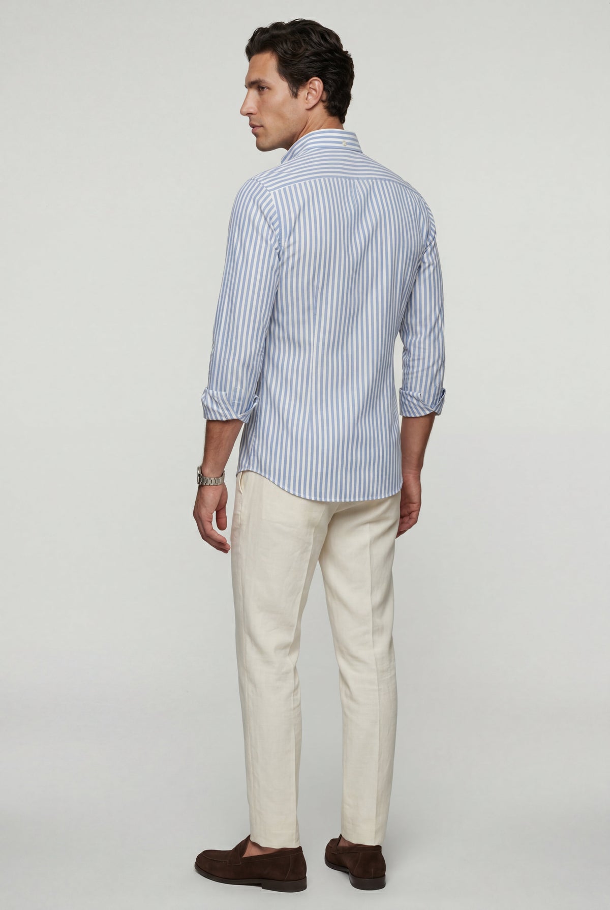 Men's Long Sleeve Striped Shirt in Tailored Fit