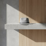 Men’s Felt Fedora Hat with Wide Brim and Buckle Band
