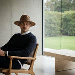 Men’s Felt Fedora Hat with Wide Brim and Buckle Band