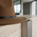 Men’s Felt Fedora Hat with Wide Brim and Buckle Band