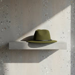 Men’s Felt Fedora Hat with Wide Brim and Buckle Band