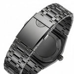 Men’s Stainless Steel Quartz Watch with Integrated Bracelet and Date Display