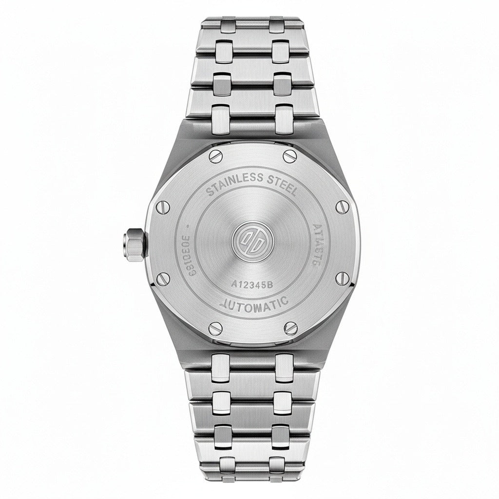 Men’s Stainless Steel Quartz Watch with Integrated Bracelet and Date Display