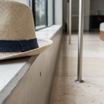 Men’s Woven Straw Fedora Hat with Contrast Band