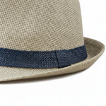 Men’s Woven Straw Fedora Hat with Contrast Band