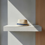 Men’s Woven Straw Fedora Hat with Contrast Band