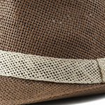 Men’s Woven Straw Fedora Hat with Contrast Band