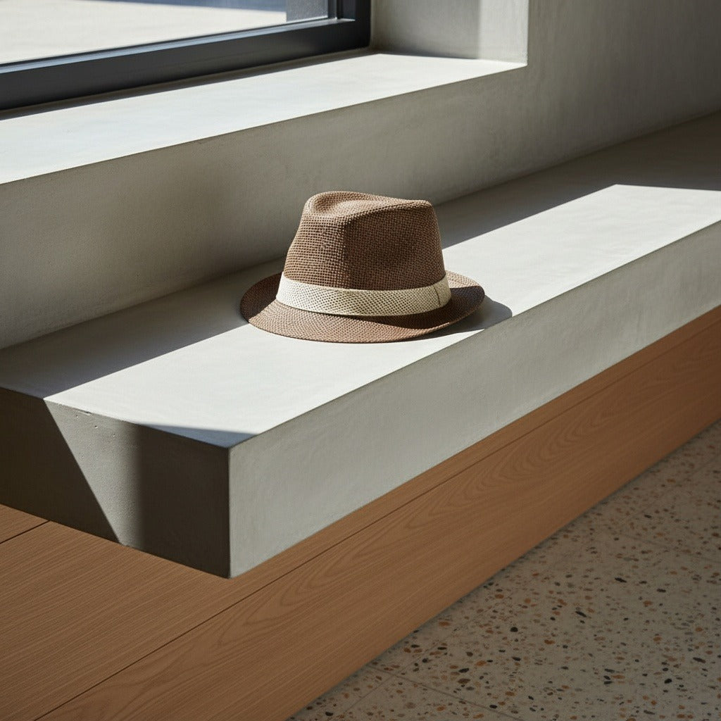 Men’s Woven Straw Fedora Hat with Contrast Band